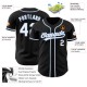 Custom Black White-Light Blue Authentic rugby Jersey Custom Black White-Light Blue Authentic rugby Jersey