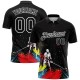 Custom Black White 3D Pattern Design Golfing Performance Golf Polo Shirt Custom Black White 3D Pattern Design Golfing Performance Golf Polo Shirt