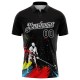 Custom Black White 3D Pattern Design Golfing Performance Golf Polo Shirt Custom Black White 3D Pattern Design Golfing Performance Golf Polo Shirt