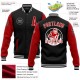 Custom Black Red-White Bomber Full-Snap Varsity Letterman Two Tone Jacket Custom Black Red-White Bomber Full-Snap Varsity Letterman Two Tone Jacket