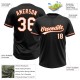Custom Black White-Orange Two-Button Unisex Jersey Custom Black White-Orange Two-Button Unisex Jersey