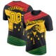 Custom Black Yellow 3D Pattern Design Black History Month Performance T-Shirt Custom Black Yellow 3D Pattern Design Black History Month Performance T-Shirt