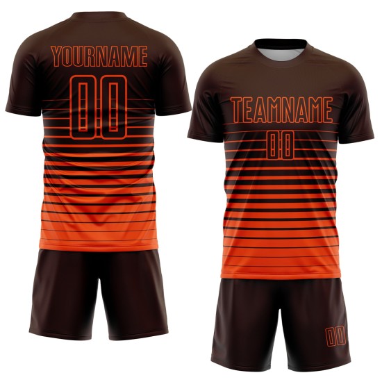 Custom Brown Orange Pinstripe Fade Fashion Sublimation Uniform Jersey Custom Brown Orange Pinstripe Fade Fashion Sublimation Uniform Jersey