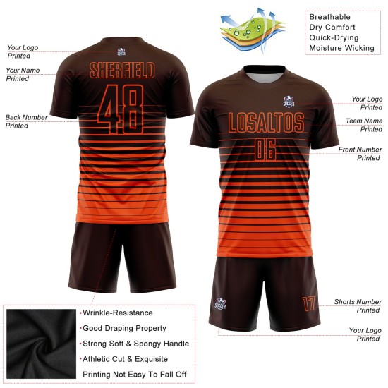 Custom Brown Orange Pinstripe Fade Fashion Sublimation Uniform Jersey Custom Brown Orange Pinstripe Fade Fashion Sublimation Uniform Jersey