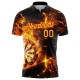 Custom Black Yellow-Red 3D Pattern Design Flame Dart Board Performance Golf Polo Shirt Custom Black Yellow-Red 3D Pattern Design Flame Dart Board Performance Golf Polo Shirt