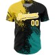 Custom Black Yellow-Teal 3D Pattern Design Abstract Brush Stroke Authentic rugby Jersey Custom Black Yellow-Teal 3D Pattern Design Abstract Brush Stroke Authentic rugby Jersey