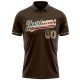 Custom Brown Vintage USA Flag-Cream Performance Vapor Golf Polo Shirt Custom Brown Vintage USA Flag-Cream Performance Vapor Golf Polo Shirt