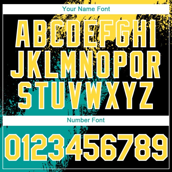 Custom Black Yellow-Teal 3D Pattern Design Abstract Brush Stroke Authentic rugby Jersey Custom Black Yellow-Teal 3D Pattern Design Abstract Brush Stroke Authentic rugby Jersey