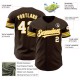 Custom Brown White-Gold Authentic rugby Jersey Custom Brown White-Gold Authentic rugby Jersey