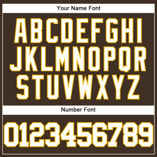Custom Brown White-Gold Authentic rugby Jersey Custom Brown White-Gold Authentic rugby Jersey
