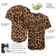 Custom Brown Brown-Old Gold 3D Pattern Design Leopard Authentic rugby Jersey Custom Brown Brown-Old Gold 3D Pattern Design Leopard Authentic rugby Jersey