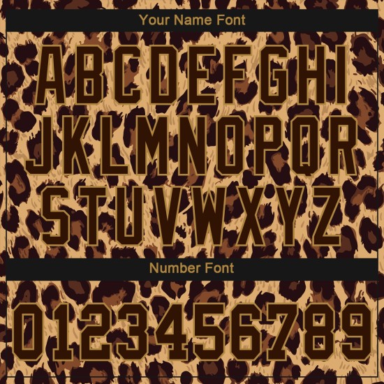 Custom Brown Brown-Old Gold 3D Pattern Design Leopard Authentic rugby Jersey Custom Brown Brown-Old Gold 3D Pattern Design Leopard Authentic rugby Jersey