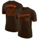 Custom Brown Brown-Orange Performance T-Shirt Custom Brown Brown-Orange Performance T-Shirt