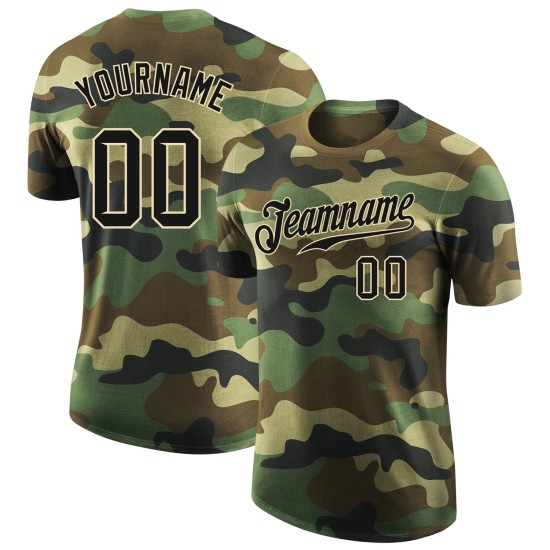 Custom Camo Black-Cream Performance Salute To Service T-Shirt Custom Camo Black-Cream Performance Salute To Service T-Shirt