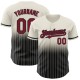 Custom Cream Pinstripe Crimson-Black Authentic Fade Fashion rugby Jersey Custom Cream Pinstripe Crimson-Black Authentic Fade Fashion rugby Jersey
