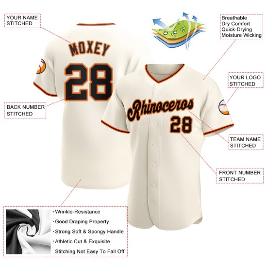Custom Cream Black Orange-Old Gold Authentic rugby Jersey Custom Cream Black Orange-Old Gold Authentic rugby Jersey