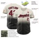 Custom Cream Pinstripe Crimson-Black Authentic Fade Fashion rugby Jersey Custom Cream Pinstripe Crimson-Black Authentic Fade Fashion rugby Jersey
