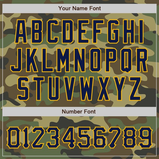 Custom Camo Navy-Gold Bomber Full-Snap Varsity Letterman Salute To Service Jacket Custom Camo Navy-Gold Bomber Full-Snap Varsity Letterman Salute To Service Jacket