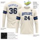 Custom Cream Black-Blue Long Sleeve Performance T-Shirt Custom Cream Black-Blue Long Sleeve Performance T-Shirt