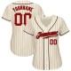 Custom Cream Red Pinstripe Red-Black Authentic rugby Jersey Custom Cream Red Pinstripe Red-Black Authentic rugby Jersey