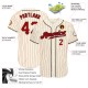 Custom Cream Red Pinstripe Red-Black Authentic rugby Jersey Custom Cream Red Pinstripe Red-Black Authentic rugby Jersey