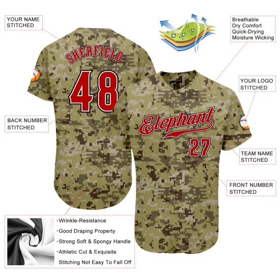 Custom Camo Red-Black Authentic Salute To Service rugby Jersey Custom Camo Red-Black Authentic Salute To Service rugby Jersey