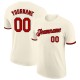 Custom Cream Red-Black Performance T-Shirt Custom Cream Red-Black Performance T-Shirt