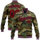 Custom Camo Red-Navy Bomber Full-Snap Varsity Letterman Salute To Service Jacket Custom Camo Red-Navy Bomber Full-Snap Varsity Letterman Salute To Service Jacket