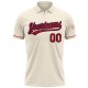 Custom Cream Red-Navy Performance Vapor Golf Polo Shirt Custom Cream Red-Navy Performance Vapor Golf Polo Shirt