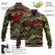 Custom Camo Red-Navy Bomber Full-Snap Varsity Letterman Salute To Service Jacket Custom Camo Red-Navy Bomber Full-Snap Varsity Letterman Salute To Service Jacket