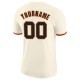 Custom Cream Black-Orange Performance T-Shirt Custom Cream Black-Orange Performance T-Shirt
