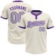 Custom Cream Gray-Purple Two-Button Unisex Jersey Custom Cream Gray-Purple Two-Button Unisex Jersey
