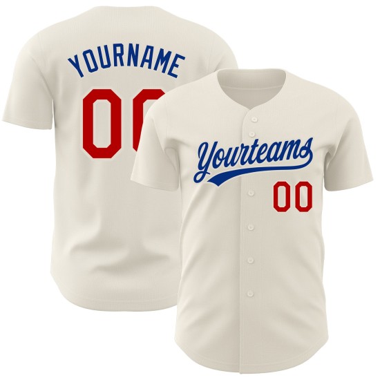 Custom Cream Red-Royal Authentic rugby Jersey Custom Cream Red-Royal Authentic rugby Jersey