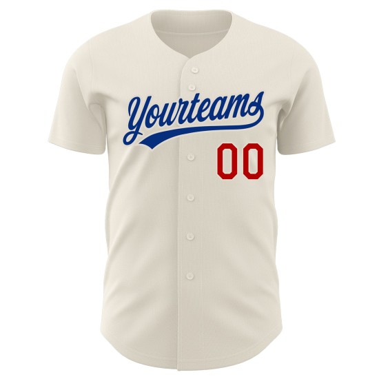 Custom Cream Red-Royal Authentic rugby Jersey Custom Cream Red-Royal Authentic rugby Jersey