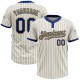 Custom Cream Royal Pinstripe Old Gold Two-Button Unisex Jersey Custom Cream Royal Pinstripe Old Gold Two-Button Unisex Jersey