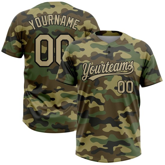 Custom Camo Vegas Gold-Black Salute To Service Two-Button Unisex Jersey Custom Camo Vegas Gold-Black Salute To Service Two-Button Unisex Jersey