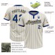 Custom Cream Royal Pinstripe Old Gold Two-Button Unisex Jersey Custom Cream Royal Pinstripe Old Gold Two-Button Unisex Jersey