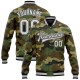 Custom Camo White Black-Gray Bomber Full-Snap Varsity Letterman Salute To Service Jacket Custom Camo White Black-Gray Bomber Full-Snap Varsity Letterman Salute To Service Jacket