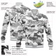 Custom Camo White-Steel Gray Snow Camouflage 3D Bomber Full-Snap Varsity Letterman Salute To Service Jacket Custom Camo White-Steel Gray Snow Camouflage 3D Bomber Full-Snap Varsity Letterman Salute To Service Jacket