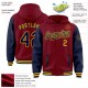 Custom Crimson Navy-Gold Bomber Full-Snap Varsity Letterman Two Tone Hoodie Jacket Custom Crimson Navy-Gold Bomber Full-Snap Varsity Letterman Two Tone Hoodie Jacket