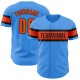 Custom Electric Blue Orange-Black Authentic rugby Jersey Custom Electric Blue Orange-Black Authentic rugby Jersey