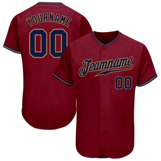 Custom Crimson Navy-Old Gold Authentic rugby Jersey Custom Crimson Navy-Old Gold Authentic rugby Jersey