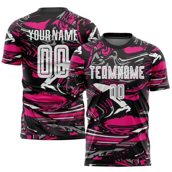 Custom Figure White-Hot Pink Sublimation Uniform Jersey Custom Figure White-Hot Pink Sublimation Uniform Jersey