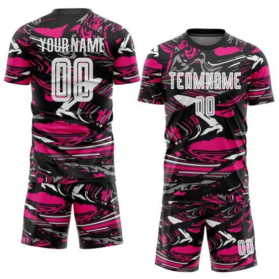 Custom Figure White-Hot Pink Sublimation Uniform Jersey Custom Figure White-Hot Pink Sublimation Uniform Jersey
