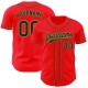 Custom Fire Red Black-Old Gold Authentic rugby Jersey Custom Fire Red Black-Old Gold Authentic rugby Jersey