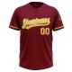 Custom Crimson Yellow-White Two-Button Unisex Jersey Custom Crimson Yellow-White Two-Button Unisex Jersey