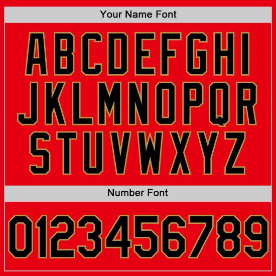 Custom Fire Red Black-Old Gold Authentic rugby Jersey Custom Fire Red Black-Old Gold Authentic rugby Jersey