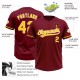 Custom Crimson Yellow-White Two-Button Unisex Jersey Custom Crimson Yellow-White Two-Button Unisex Jersey