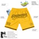 Custom Gold Black Authentic Throwback Shorts Custom Gold Black Authentic Throwback Shorts