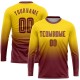 Custom Gold Burgundy Sublimation Long Sleeve Fade Fashion Uniform Jersey Custom Gold Burgundy Sublimation Long Sleeve Fade Fashion Uniform Jersey